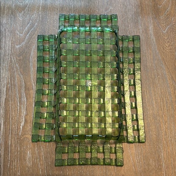 Green handmade Glassware Translucent Design